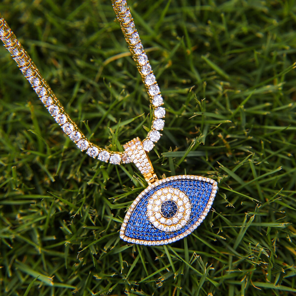 The All Seeing | VVS Diamond CZ Flooded Ice Eye Hip Hop Pendant Chain Necklace