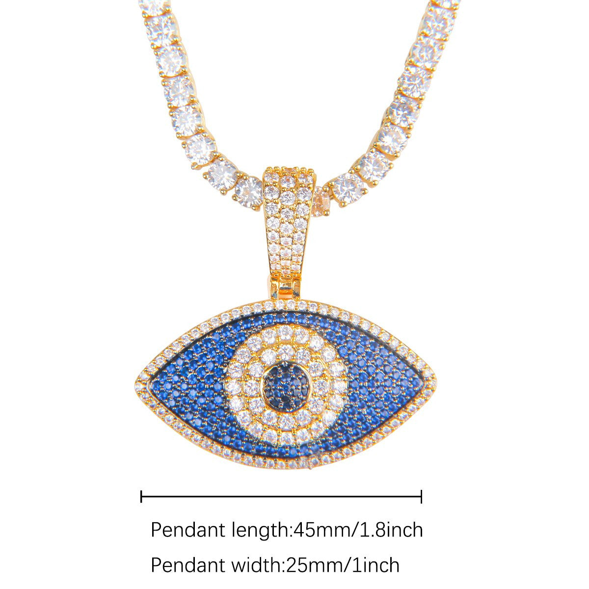 The All Seeing | VVS Diamond CZ Flooded Ice Eye Hip Hop Pendant Chain Necklace
