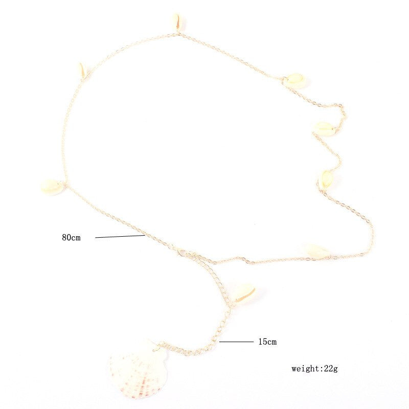 Ladies Boho Sea Shell Gold Waist Belly Body Chain Neckalce