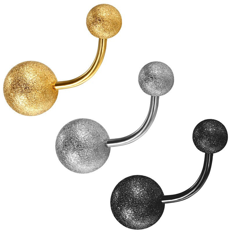 Gold Silver Black No Fade Stainless Steel Belly Button Navel Rings