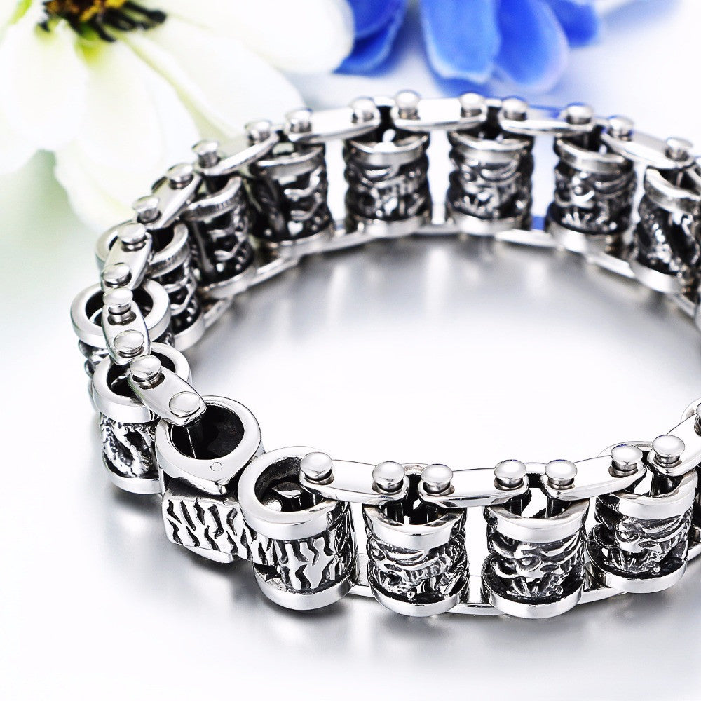 Man Of Dominance Dragon Wheel No Fade Stainless Steel Bracelets