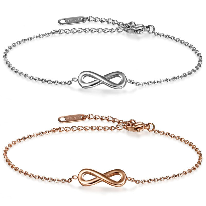 Ladies No Fade No Tarnish Infinity Bracelet or Anklet Stainless Steel Jewelry
