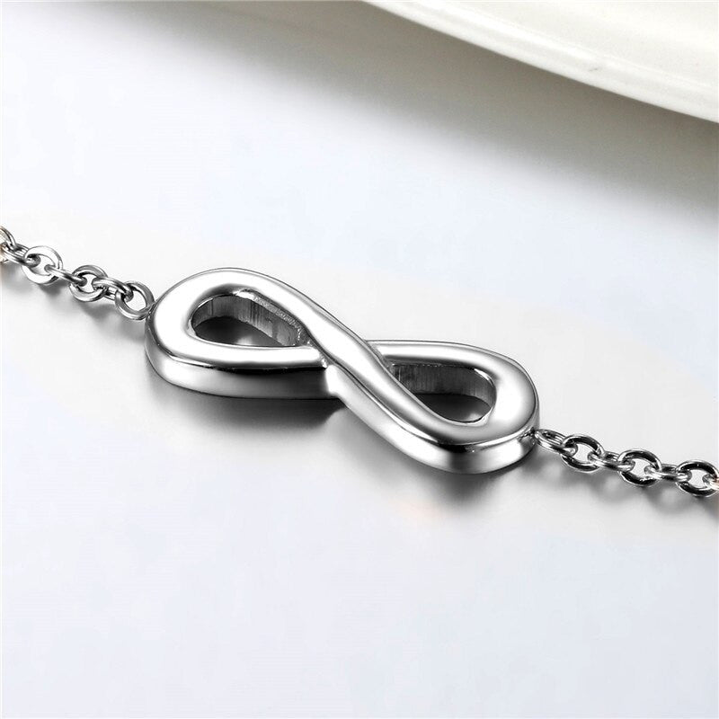 Ladies No Fade No Tarnish Infinity Bracelet or Anklet Stainless Steel Jewelry