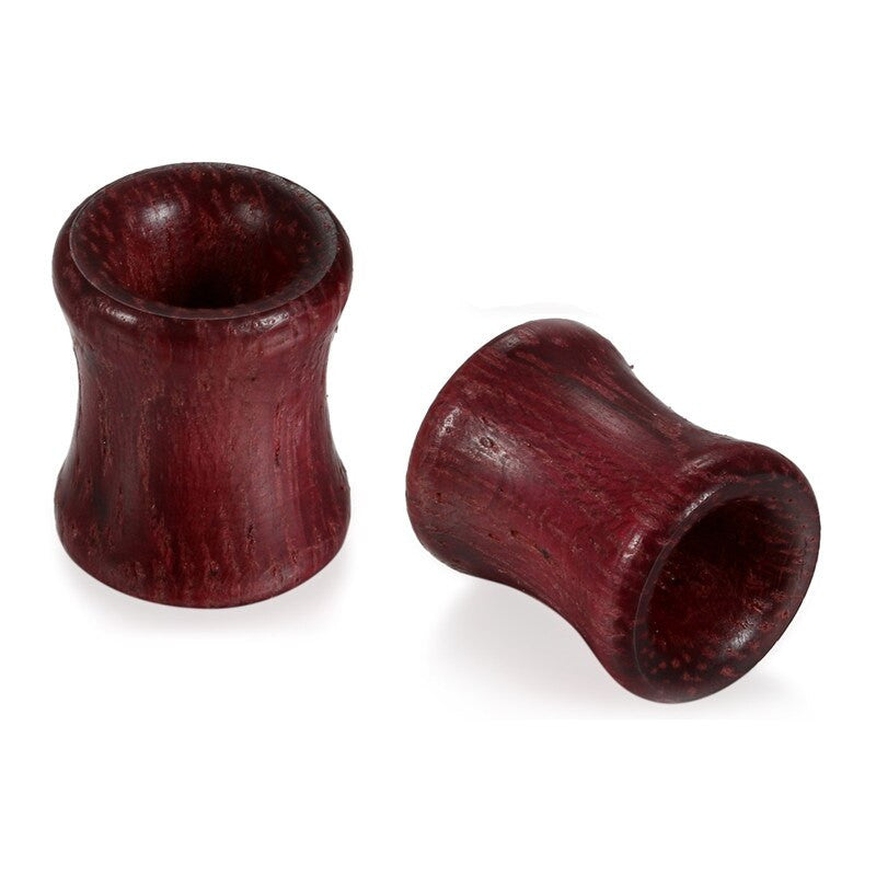 Hollow Wooden Handmade Red Wood Ear Tunnel Plug Earrings