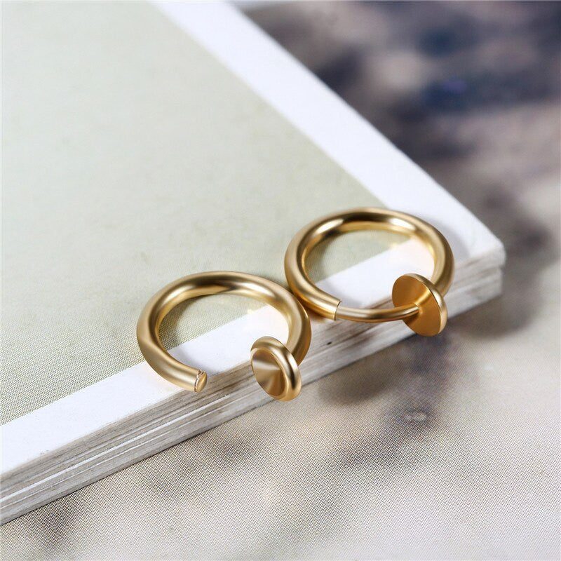 14k Gold Silver Black Mini Hoop No Fade Stainless Steel Fashion Earrings