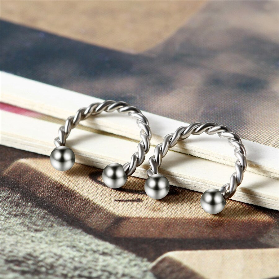 No Fade Stainless Steel Rope Horseshoe Barbell Style Nostril Nose Rings
