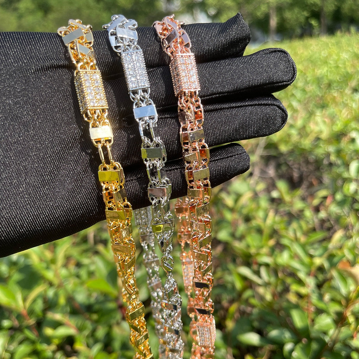 Blocked Ice | VVS Diamond CZ Prong Set Block Link Hip Hop Chain Necklace