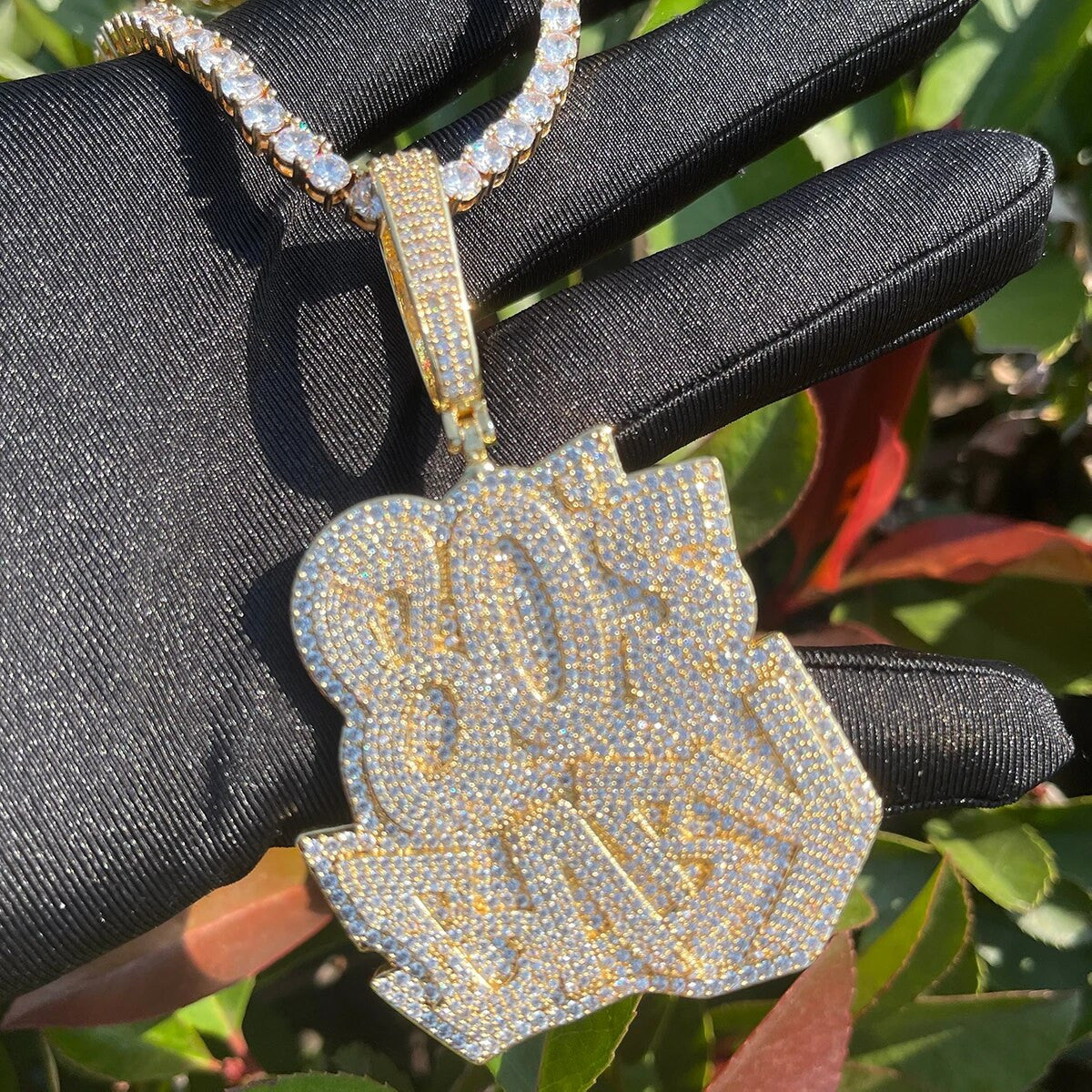 80's Baby | VVS Diamond CZ Hip Hop Name Plate 4 Prong Set Stone Iced Pendant