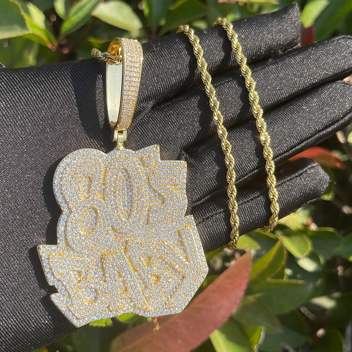 80's Baby | VVS Diamond CZ Hip Hop Name Plate 4 Prong Set Stone Iced Pendant