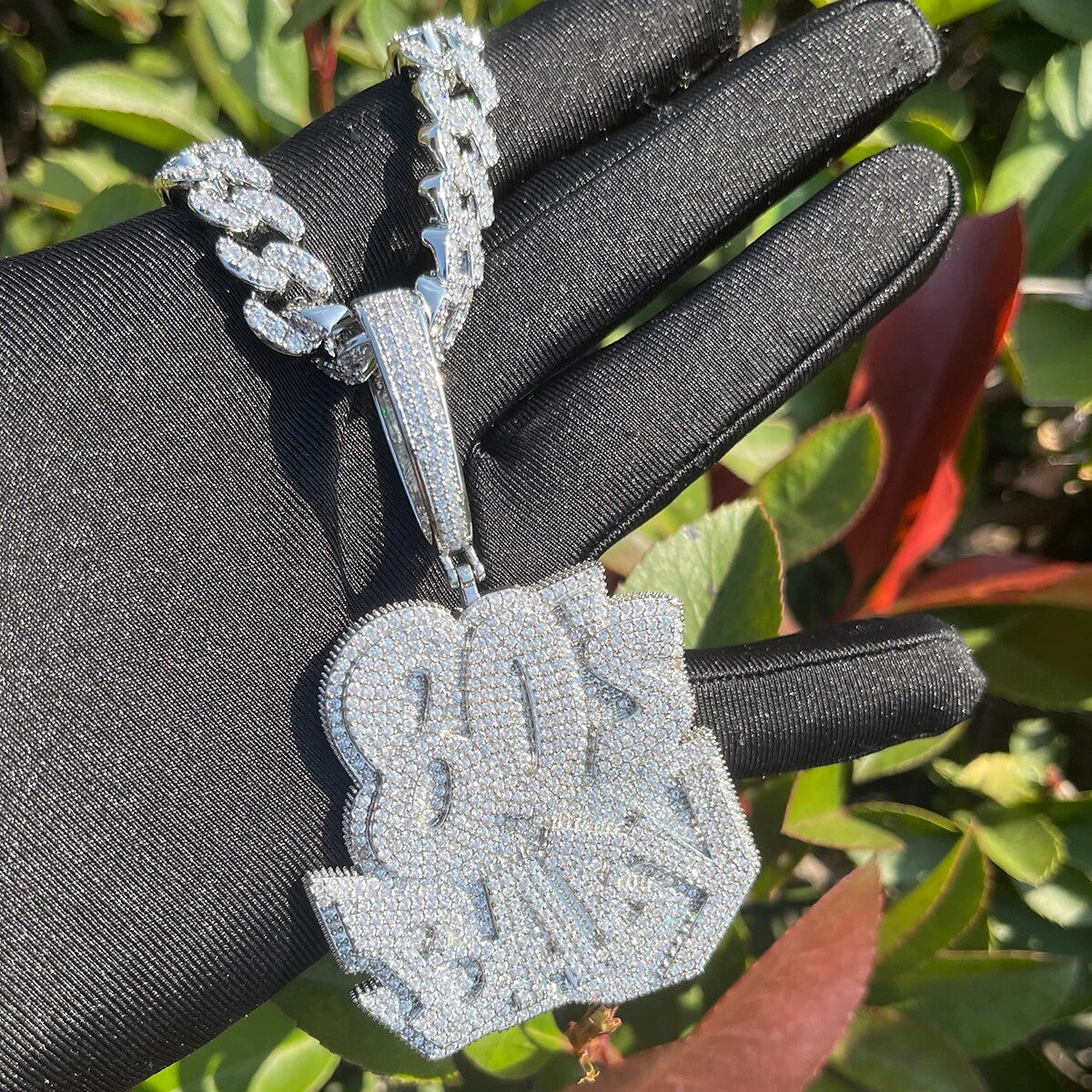 80's Baby | VVS Diamond CZ Hip Hop Name Plate 4 Prong Set Stone Iced Pendant