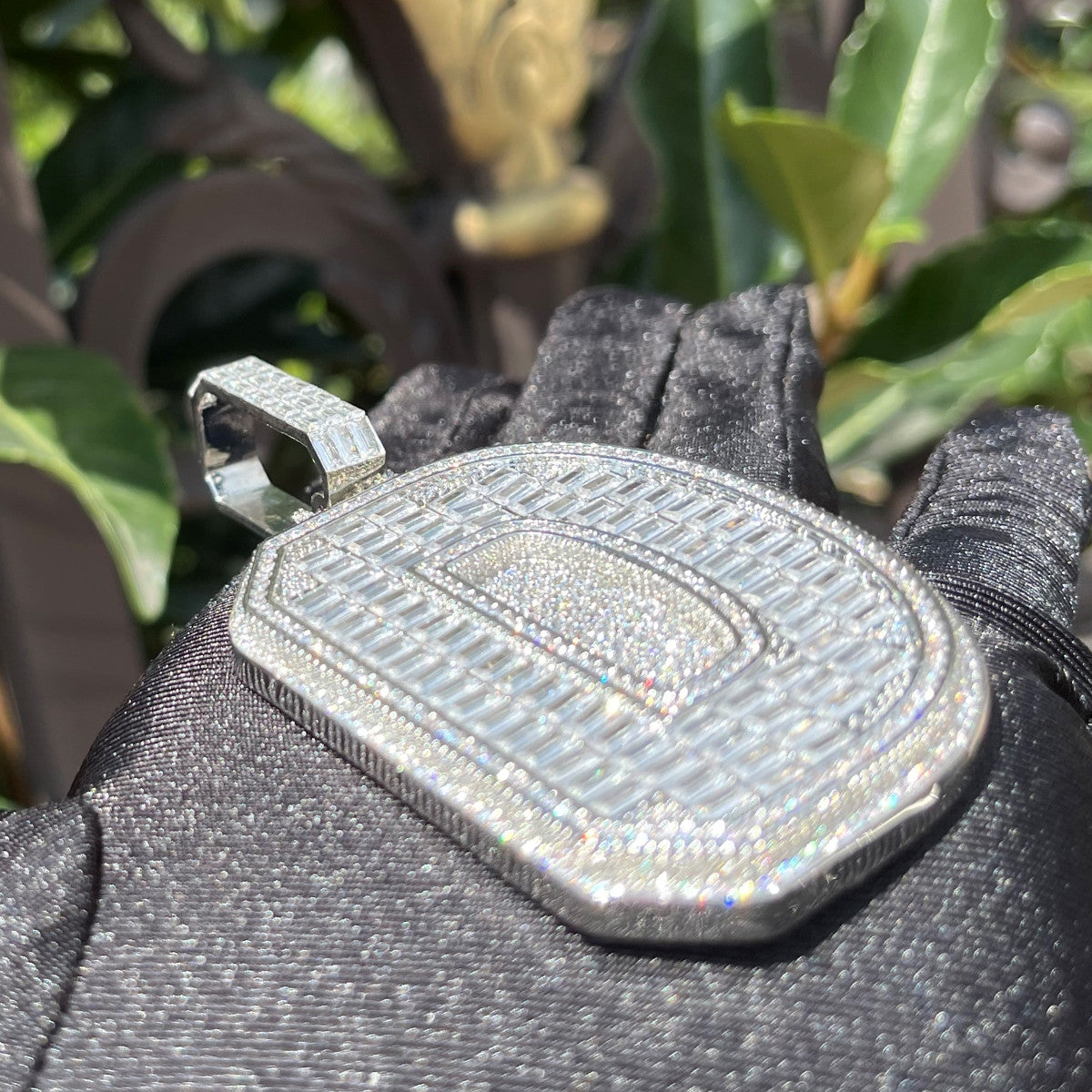 Ice Cold | Baguette Iced Blinged Out Initial Letter 4 Prong Set Hip Hop Pendant