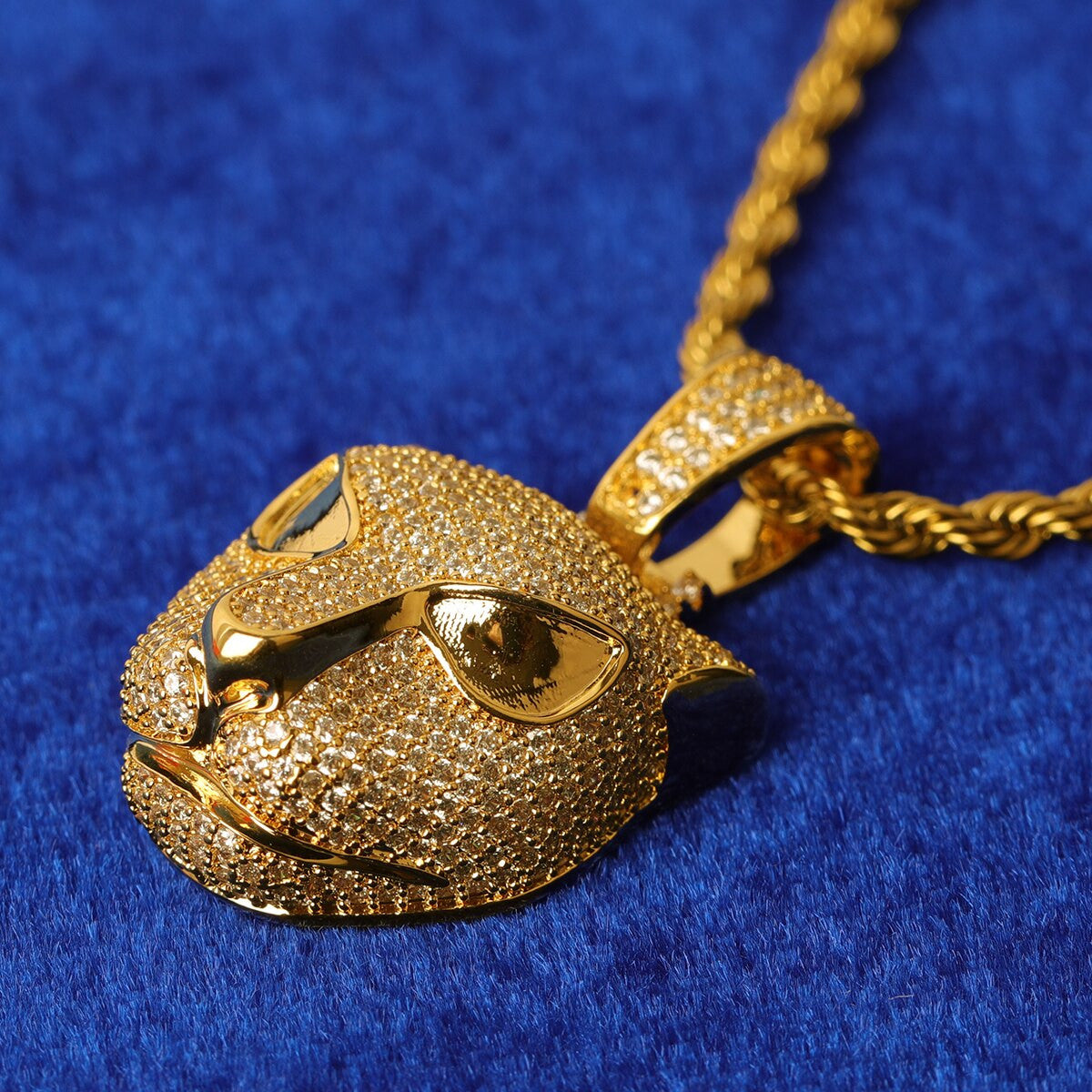 Move in Silence | Flooded Ice Leopard Head Hip Hop Pendant Chain Necklace