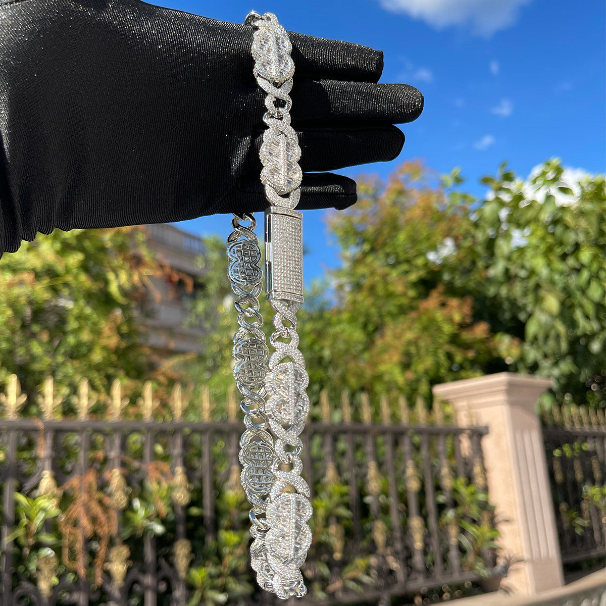 Cuban Cash Supreme | Money Dollar Sign Link Hip Hop VVS Diamond Baguette Chain