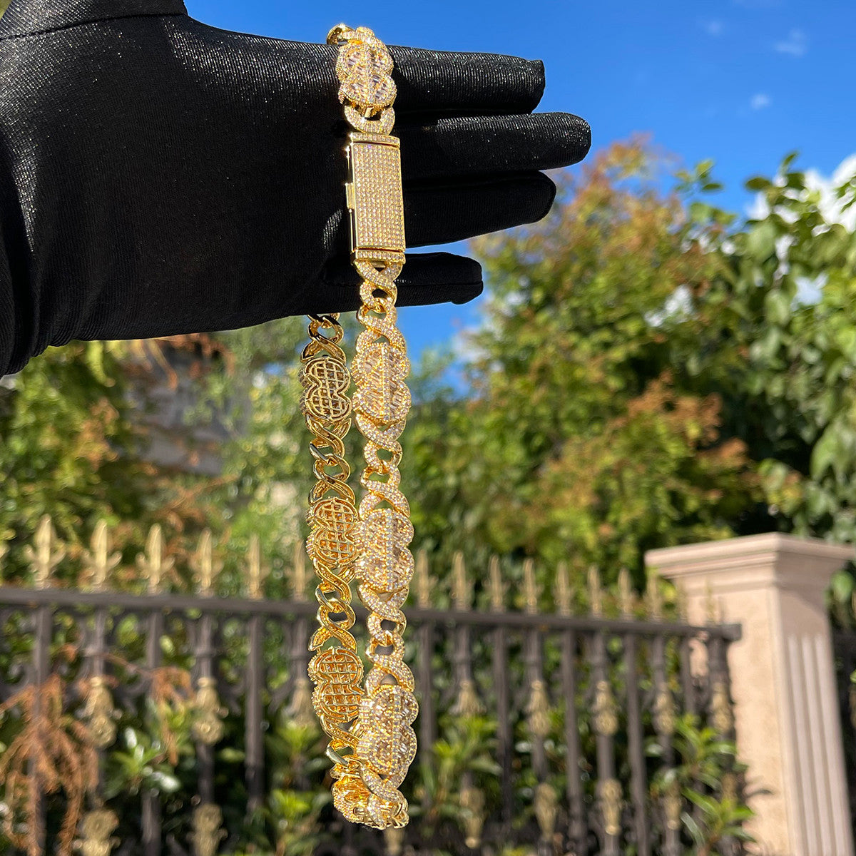 Cuban Cash Supreme | Money Dollar Sign Link Hip Hop VVS Diamond Baguette Chain