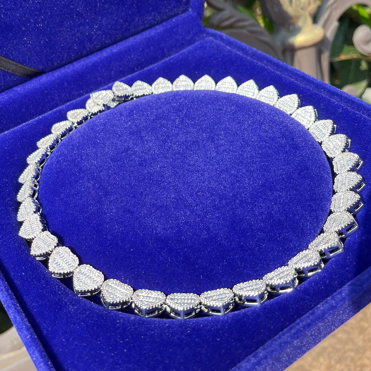 IceCold Heart | Ladies Crushed Ice 24k Silver Rose Gold Tennis Chain Necklaces