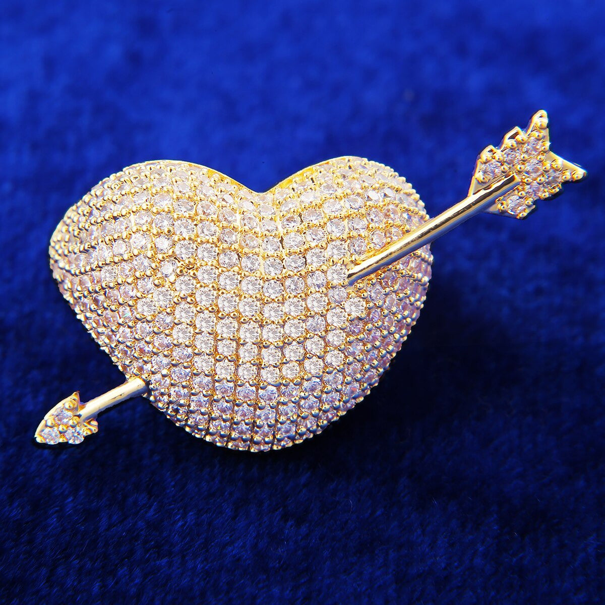 Cupids Arrow True Micro Pave Iced Blinged Out Silver Rose Yellow Gold Heart Rings