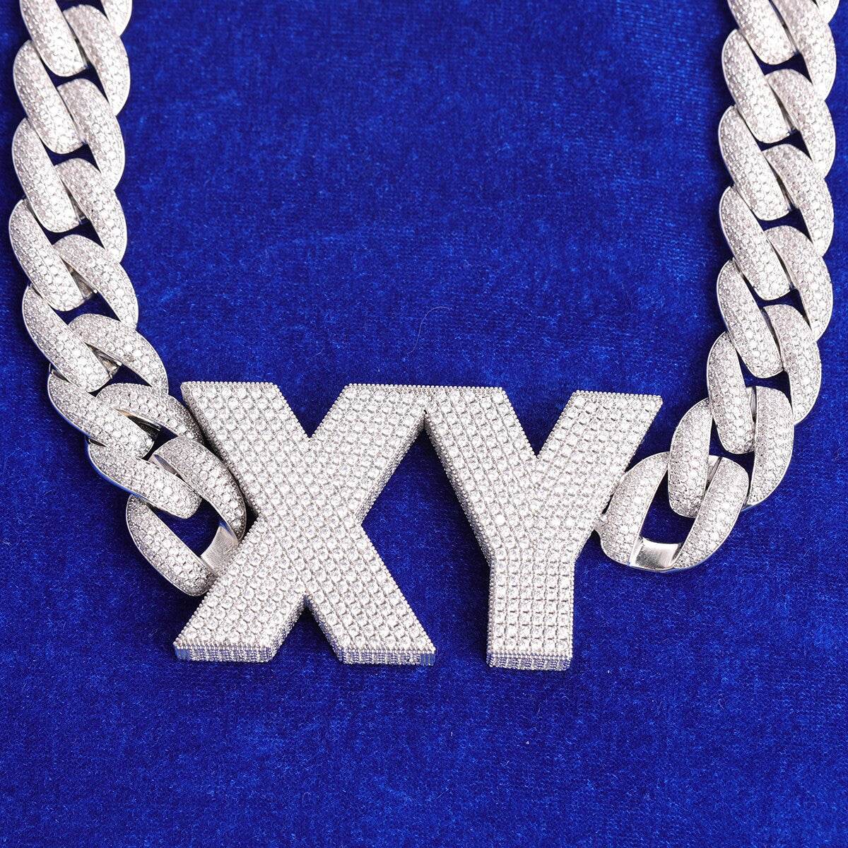 Brick City | VVS Diamond Custom Letters Cuban Link Hip Hop Nameplate Pendant