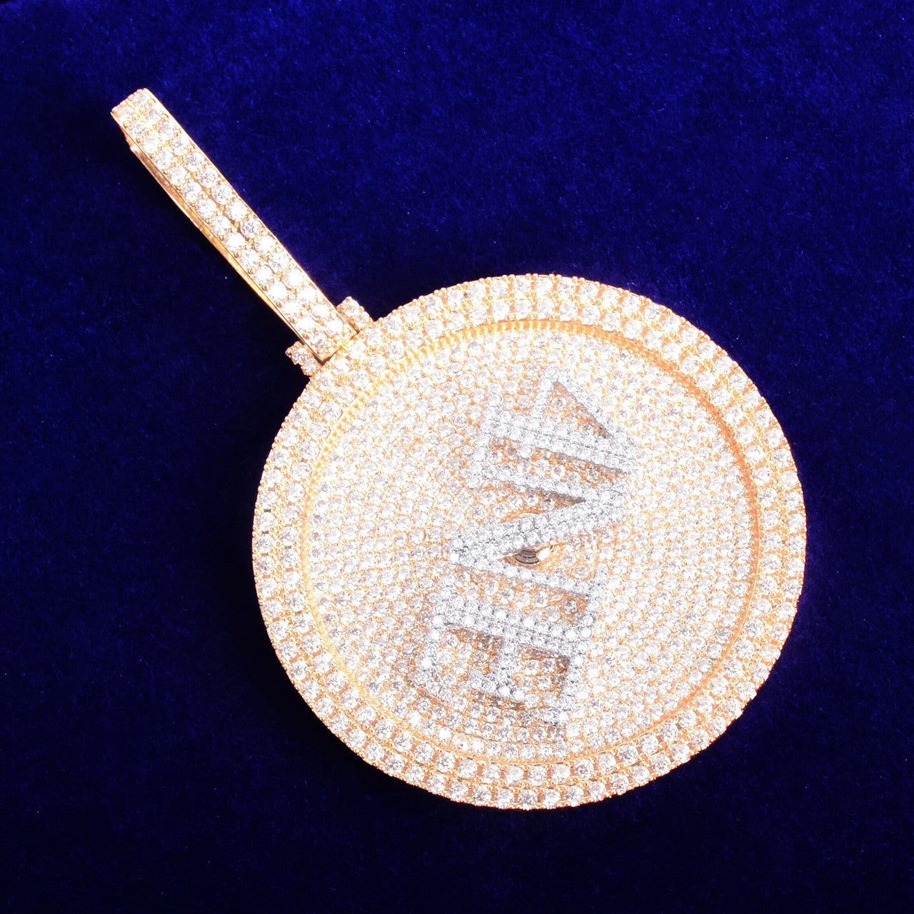 Spinning Frost | Iced Custom Made Rotating Name Plate Hip Hop Pendant Chain