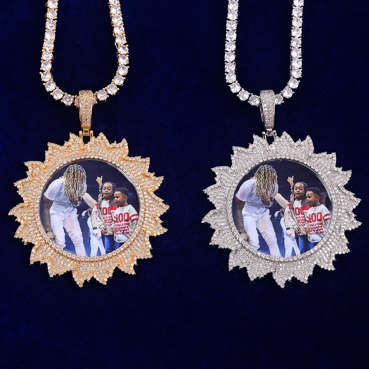 Shinning Star Custom Photo Picture Pendant Hip Hop Chain Necklace