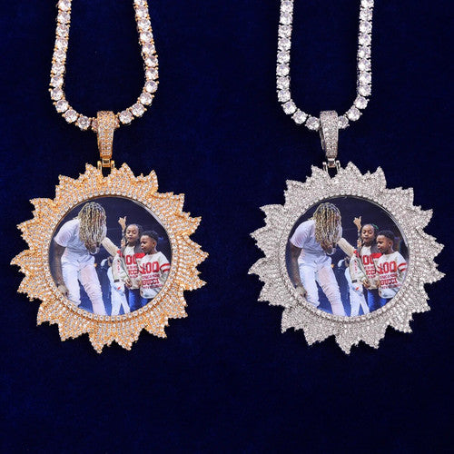 Shinning Star Custom Photo Picture Pendant Hip Hop Chain Necklace
