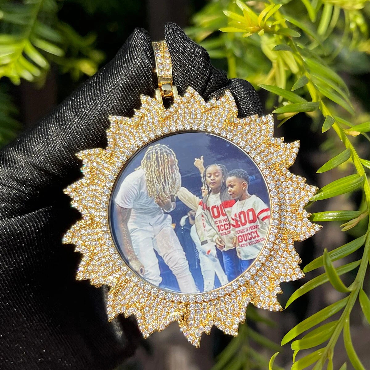 Shinning Star Custom Photo Picture Pendant Hip Hop Chain Necklace