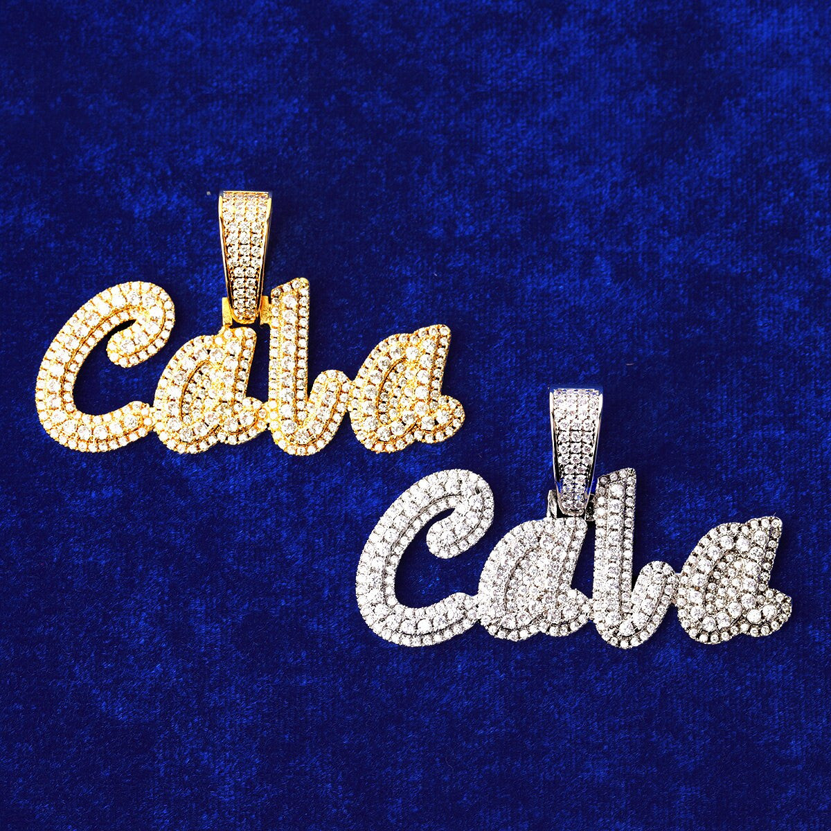 Frost Triple Strand | Three Row Raised Iced Custom Blinged Out Pendant