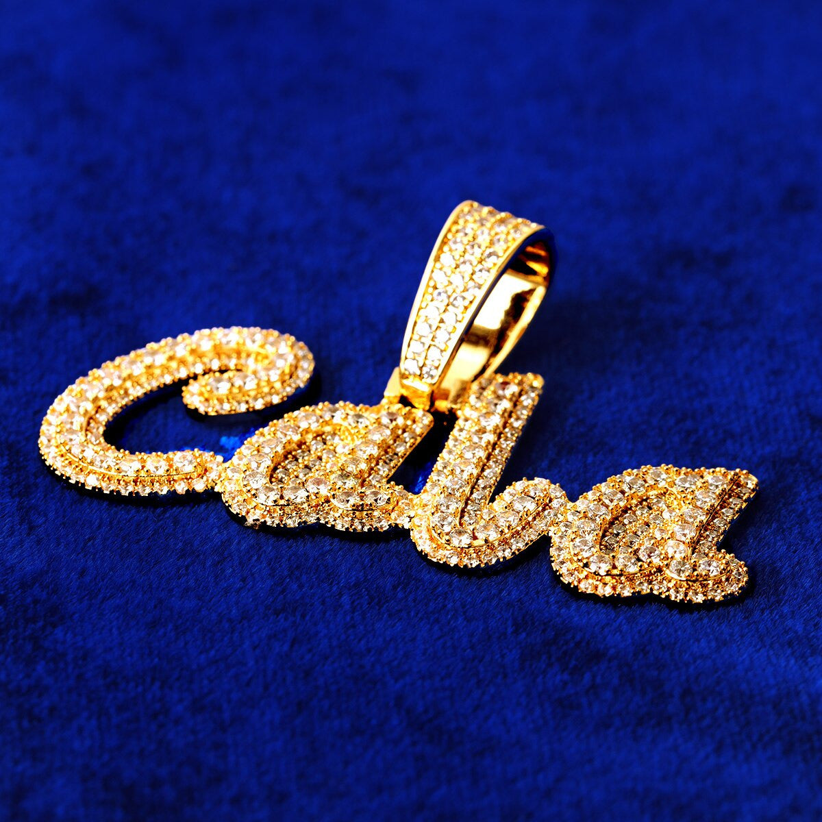 Frost Triple Strand | Three Row Raised Iced Custom Blinged Out Pendant