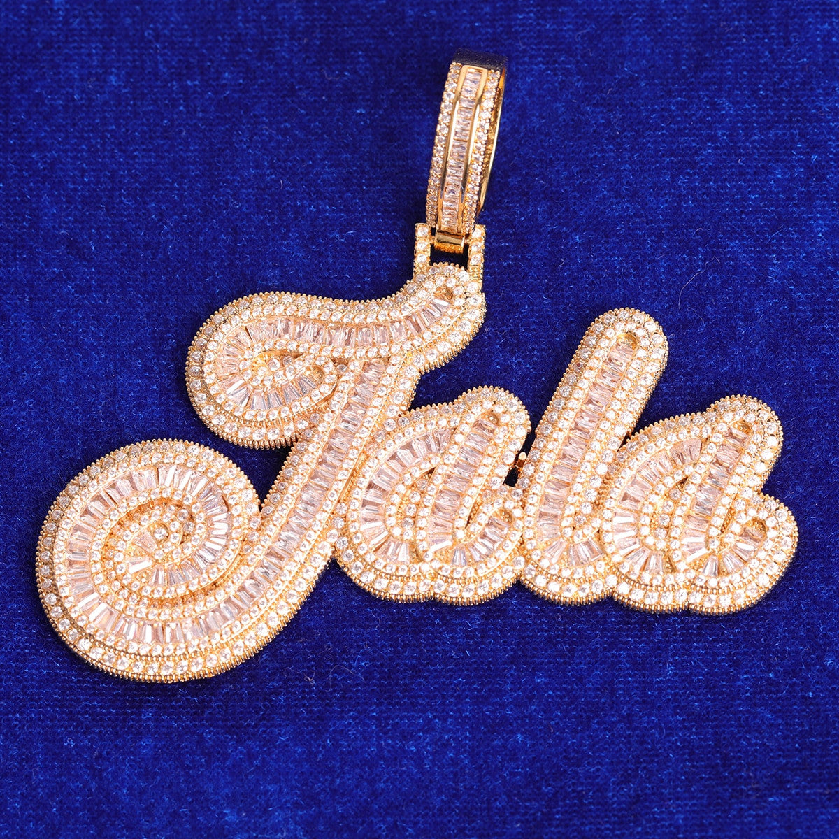 All Baguette | VVS Diamond CZ Iced Blinged Out Nameplate Personalize Hip Hop Chain