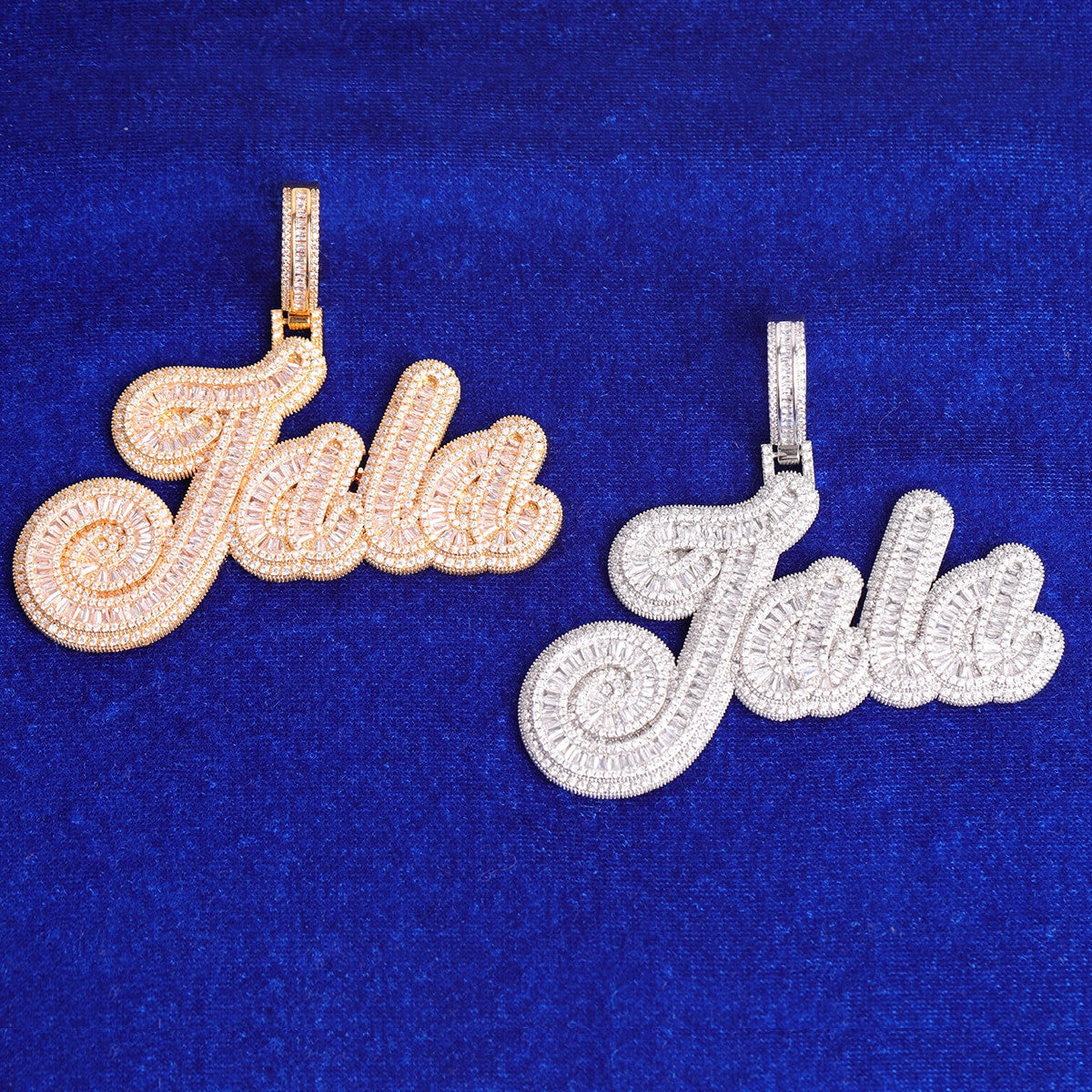 All Baguette | VVS Diamond CZ Iced Blinged Out Nameplate Personalize Hip Hop Chain