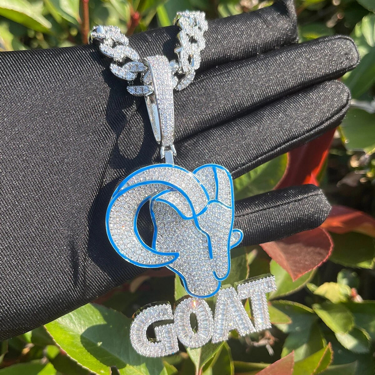 The Goat Greatest Of All Time Hip Hop Iced Blinged Out Luxury Prong Set Pendant