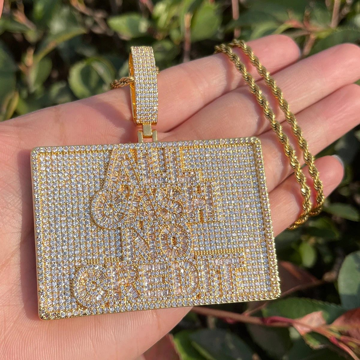 All Cash No Credit | Baguette Iced Blinged Out VVS Diamond CZ Hip Hop Pendant