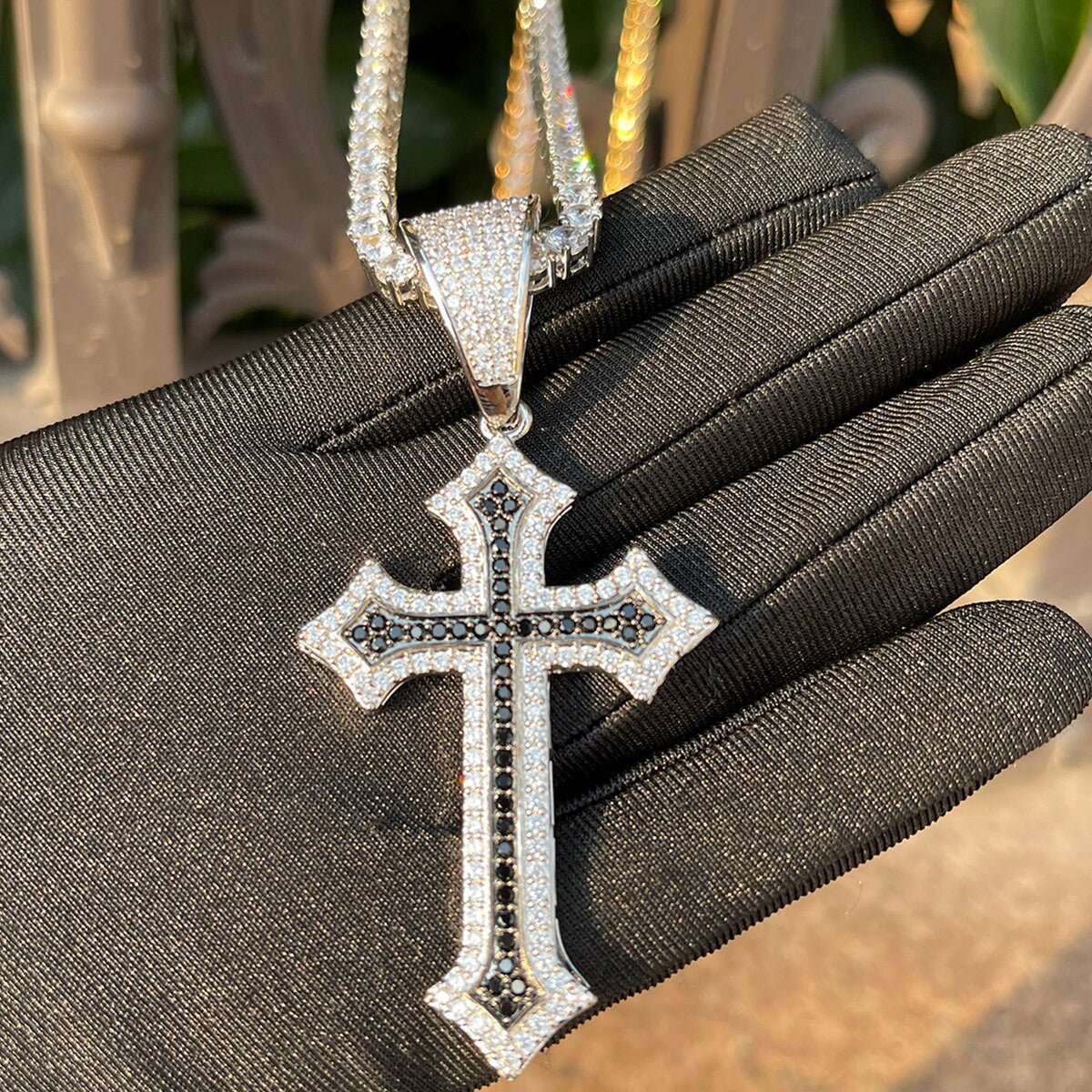 Mens Flooded Ice Ancient Arrow Cross Designer Hip Hop Chains Pendants