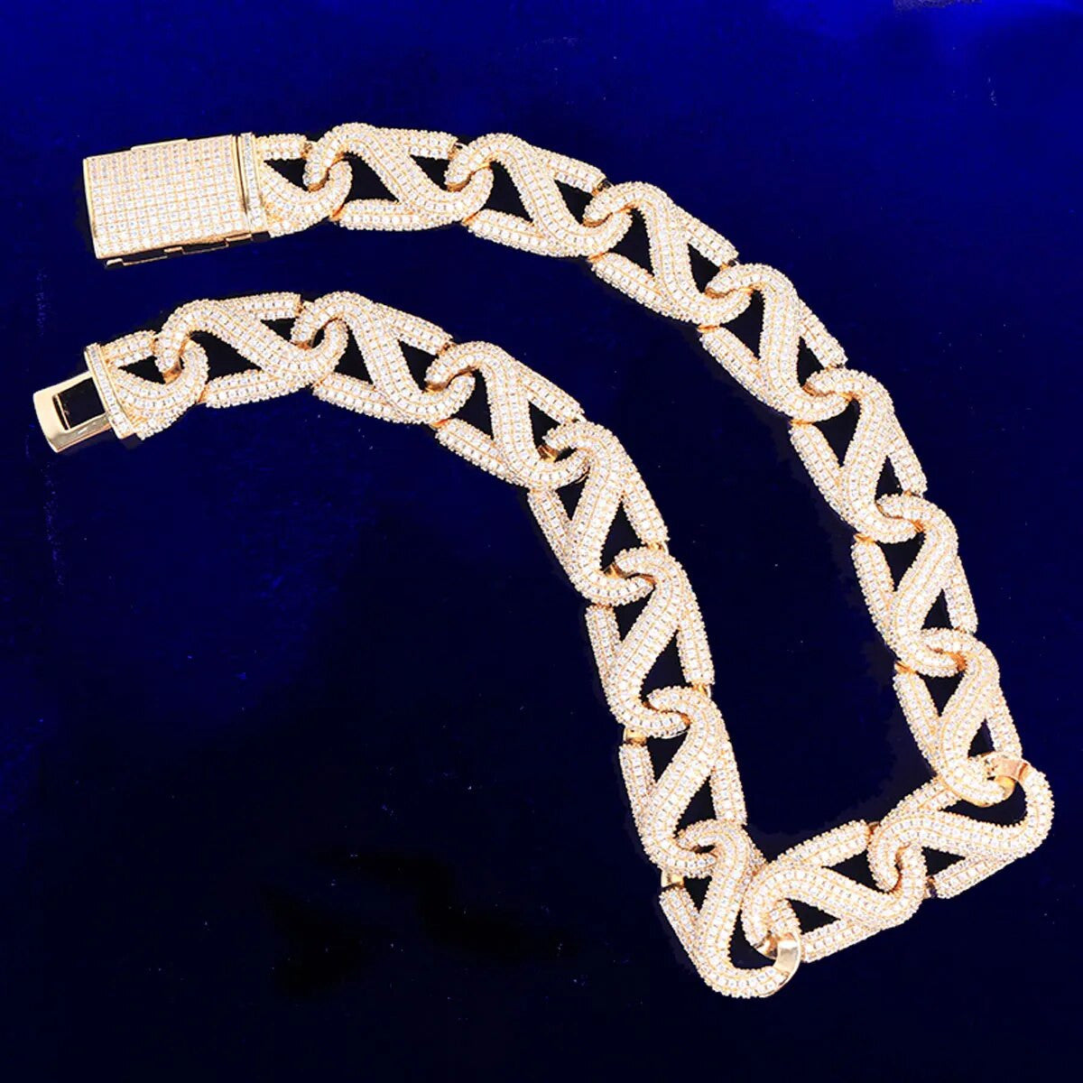 Infinity Lock | Prong Set VVS Diamond CZ 24k 925 Silver Rose Gold Street Wear Chain