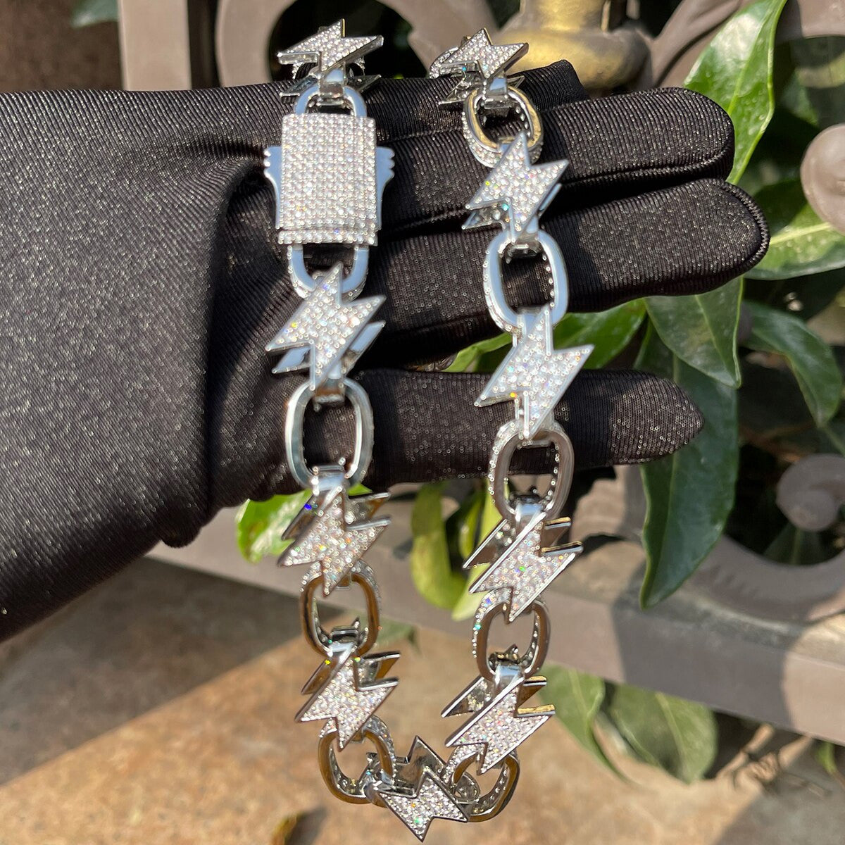 Lighting Storm | VVS Diamond CZ Lighting Strike Links Hip Hop Chain Necklaces