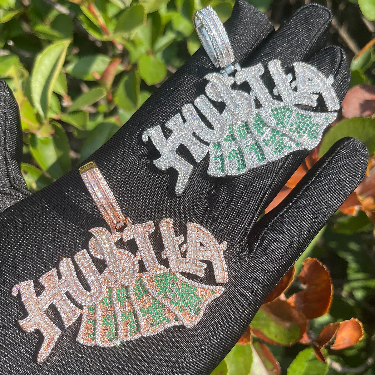 Hustla | 24k Gold 925 Silver VVS Diamond CZ Money Hip Hop Pendant