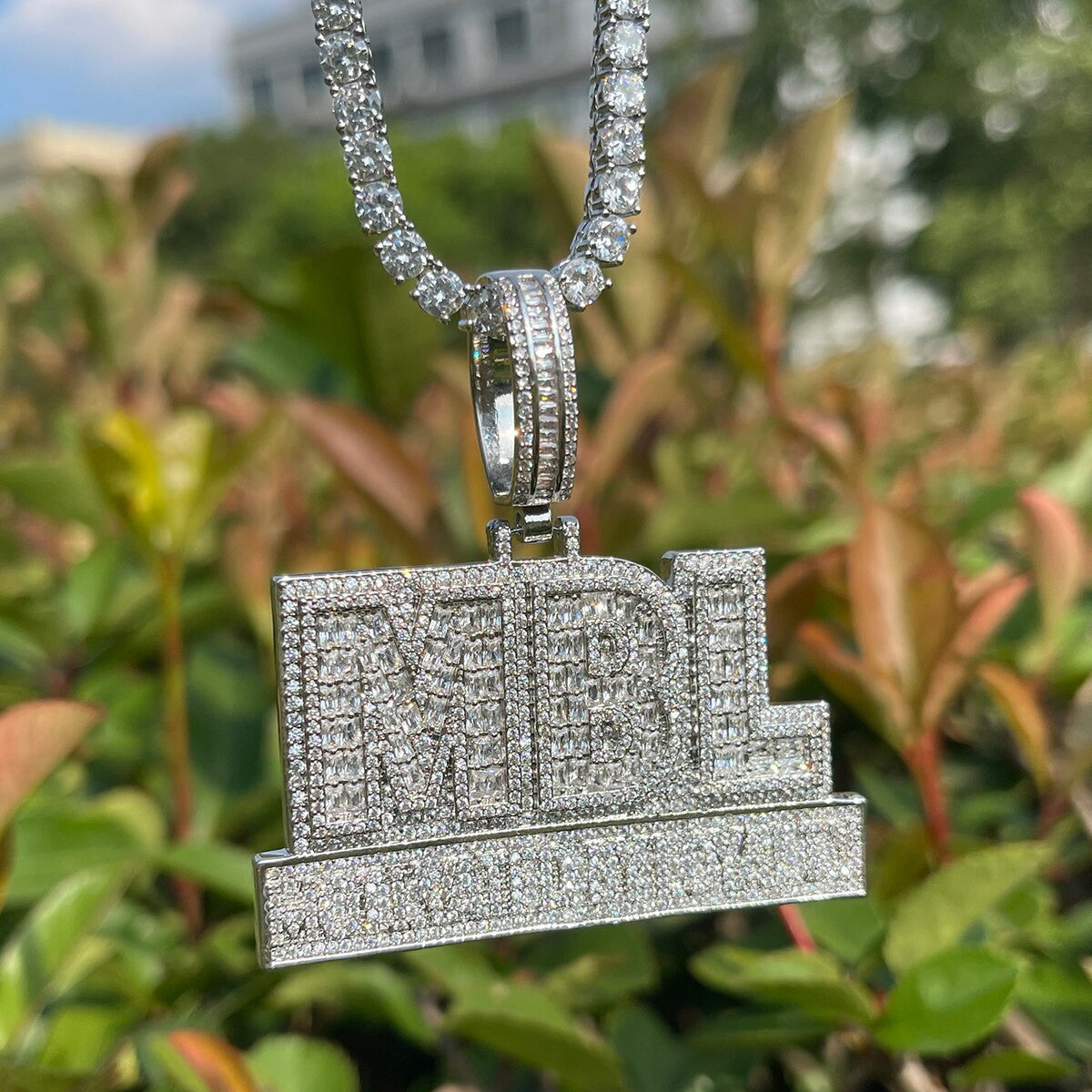 Motivated By Loyalty | Iced Blinged Out Name Plate VVS Diamond CZ Hip Hop Pendant