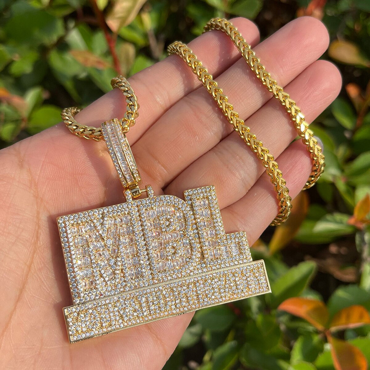 Motivated By Loyalty | Iced Blinged Out Name Plate VVS Diamond CZ Hip Hop Pendant
