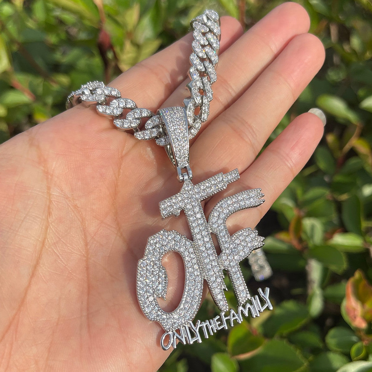 Only the Family | Flooded Ice Prong Set Hip Hop Pendant Chain Necklace