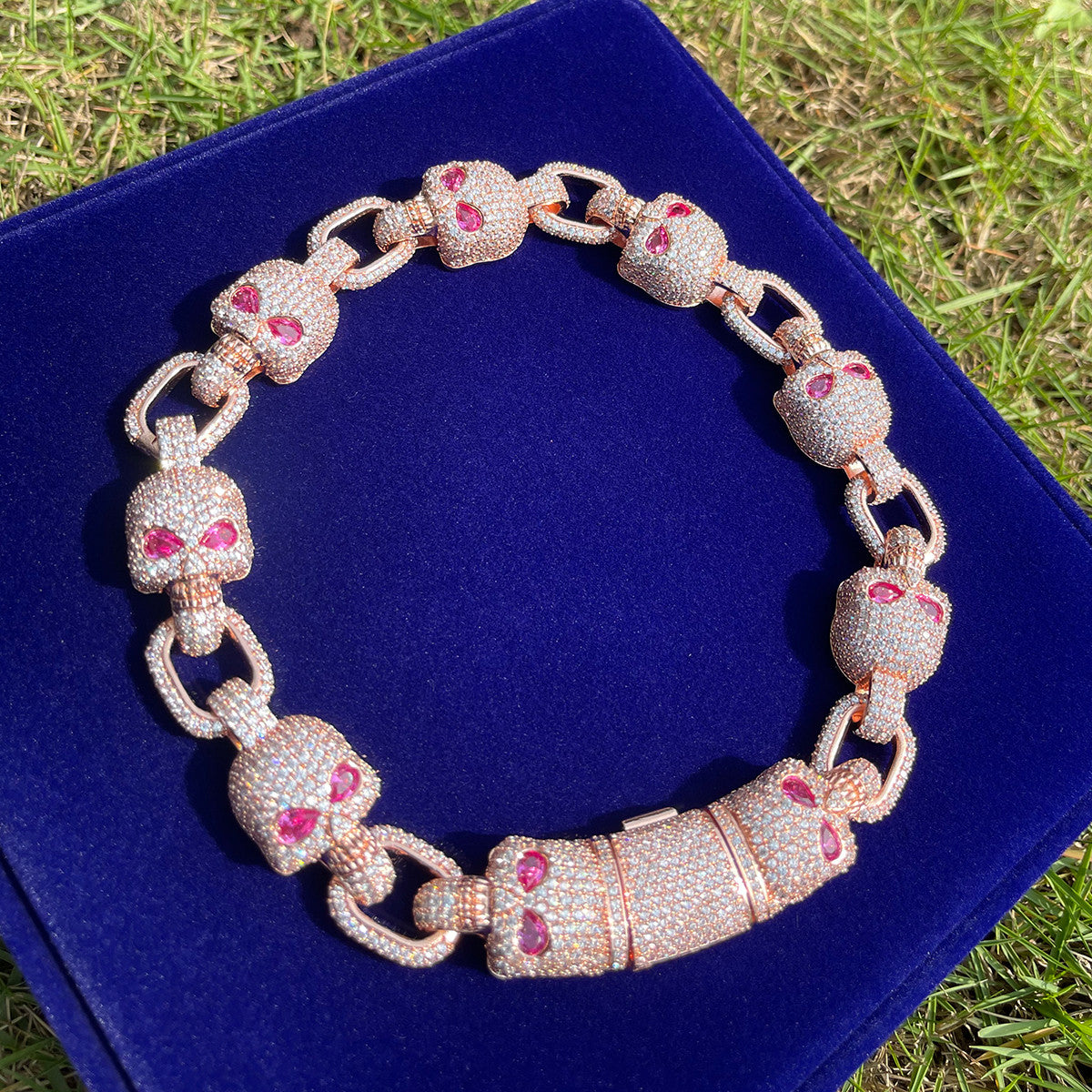 Chilled Skull | Iced 24k Gold 925 Silver Designer Hip Hop Chain Link Necklace