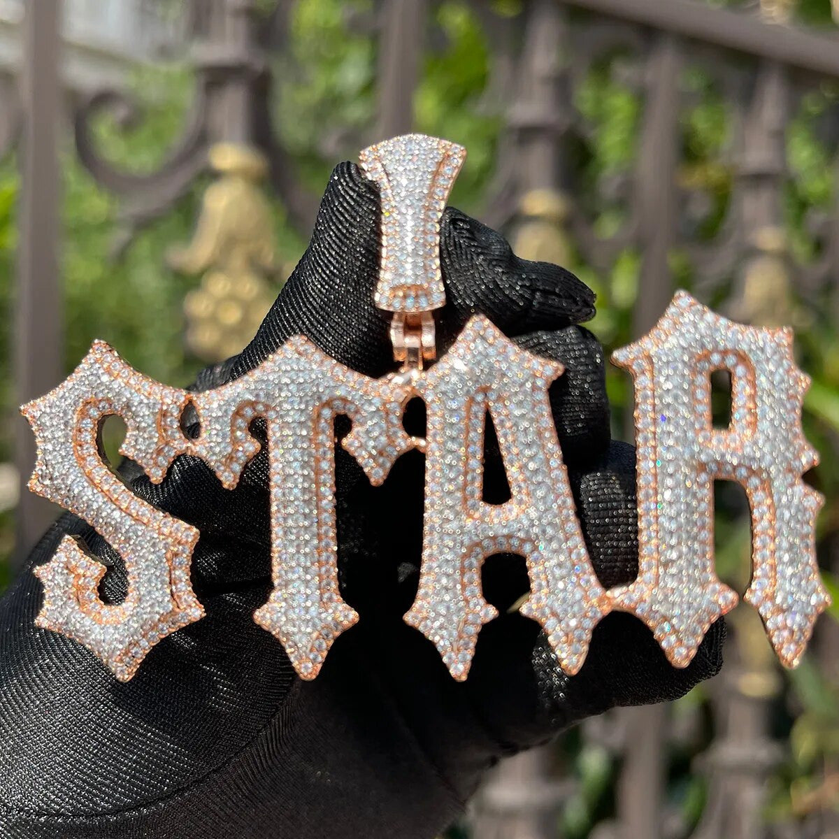 Trap Star | Custom Prong Set Iced Hip Hop Name Plate Pendant