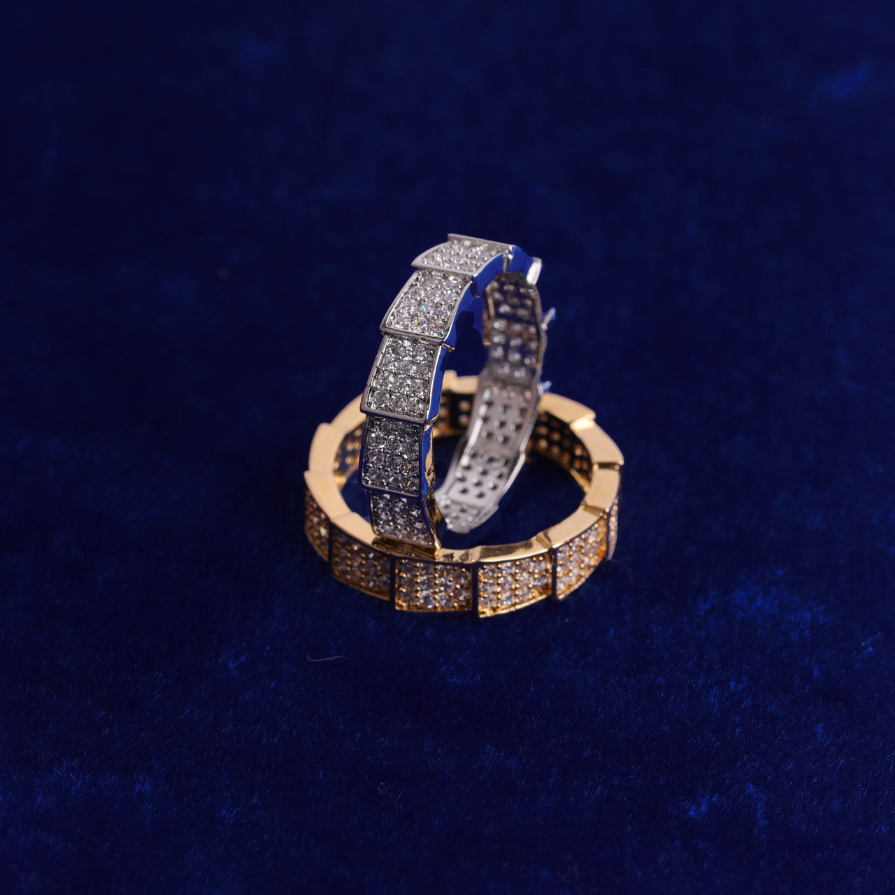 Level Up | Mens 5A VVS Diamond Prong Set 24k Gold Silver Rose Hip Hop Rings