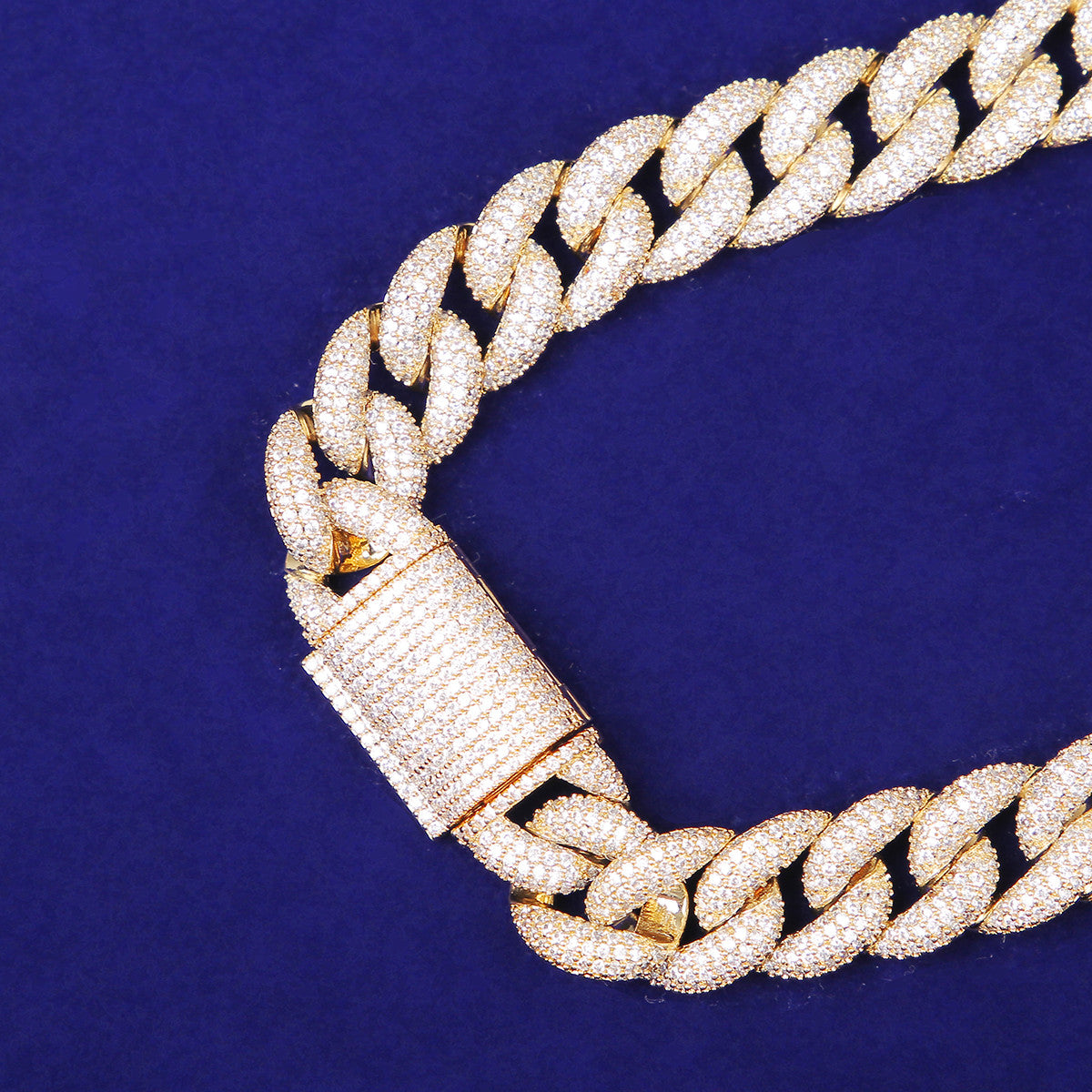 24k Gold 925 Silver Miami Cuban Link 12mm Hip Hop Chain Necklaces