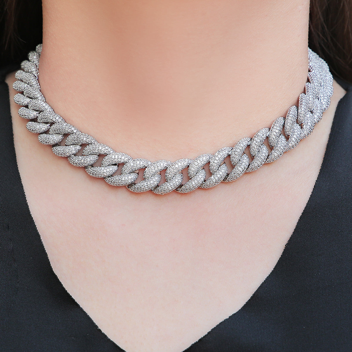 24k Gold 925 Silver Miami Cuban Link 12mm Hip Hop Chain Necklaces