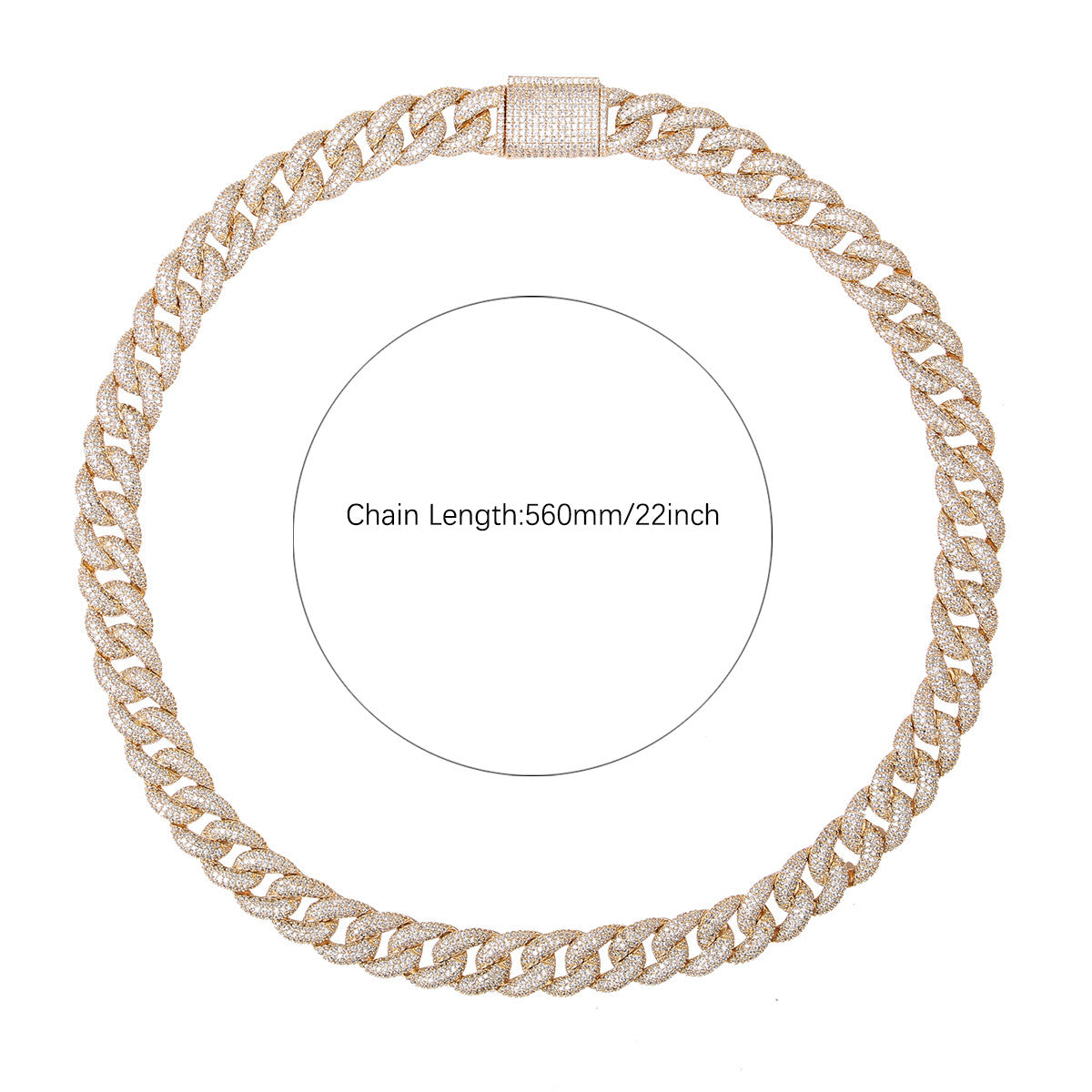 24k Gold 925 Silver Miami Cuban Link 12mm Hip Hop Chain Necklaces