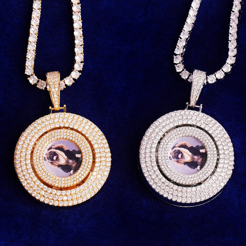 Rotating Vibes II | Custom Spinning Iced Blinged Out Photo Picture Pendant