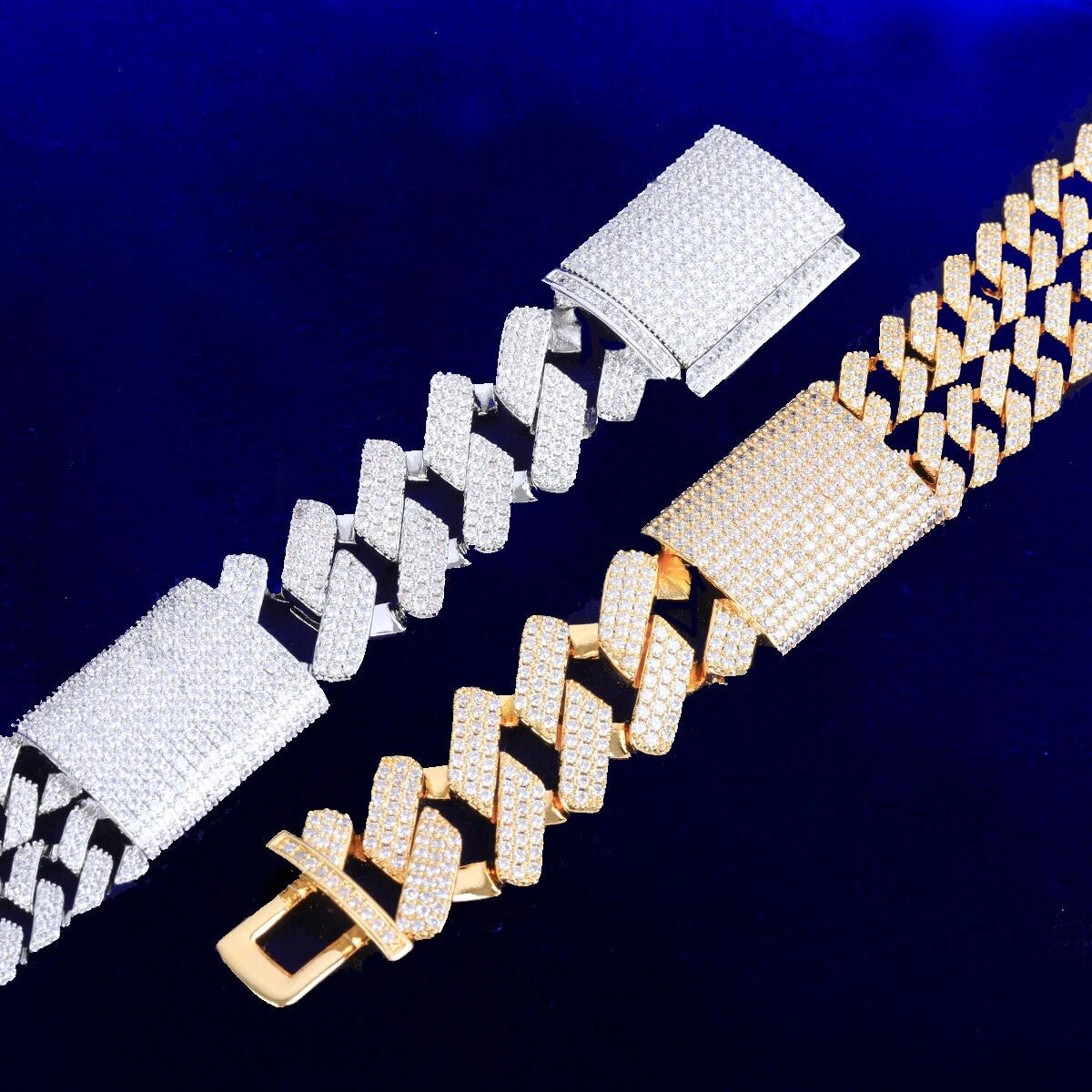 Double Stack | Designer VVS Diamond CZ 20mm Cuban Link Hip Hop Bracelets