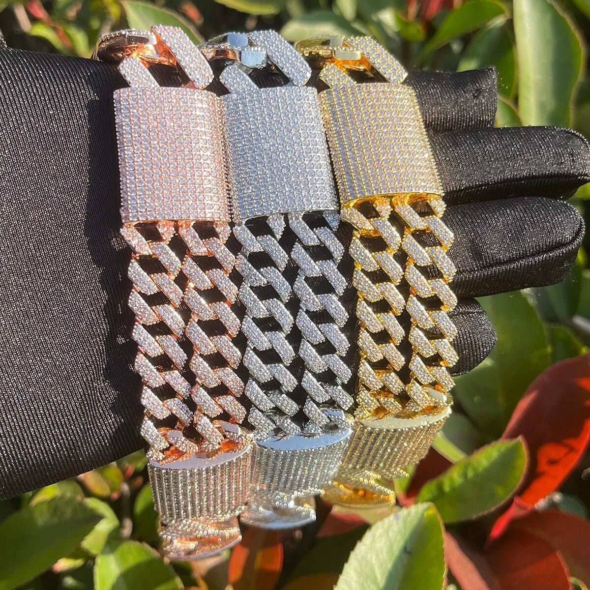 Double Stack | Designer VVS Diamond CZ 20mm Cuban Link Hip Hop Bracelets