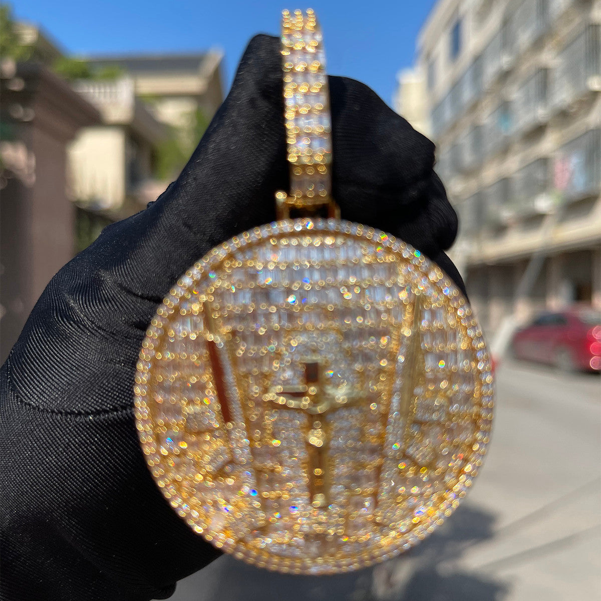 The Ultimate Weapon | 24K God Of Protection Jesus Piece Hip Hop Baguette Pendant