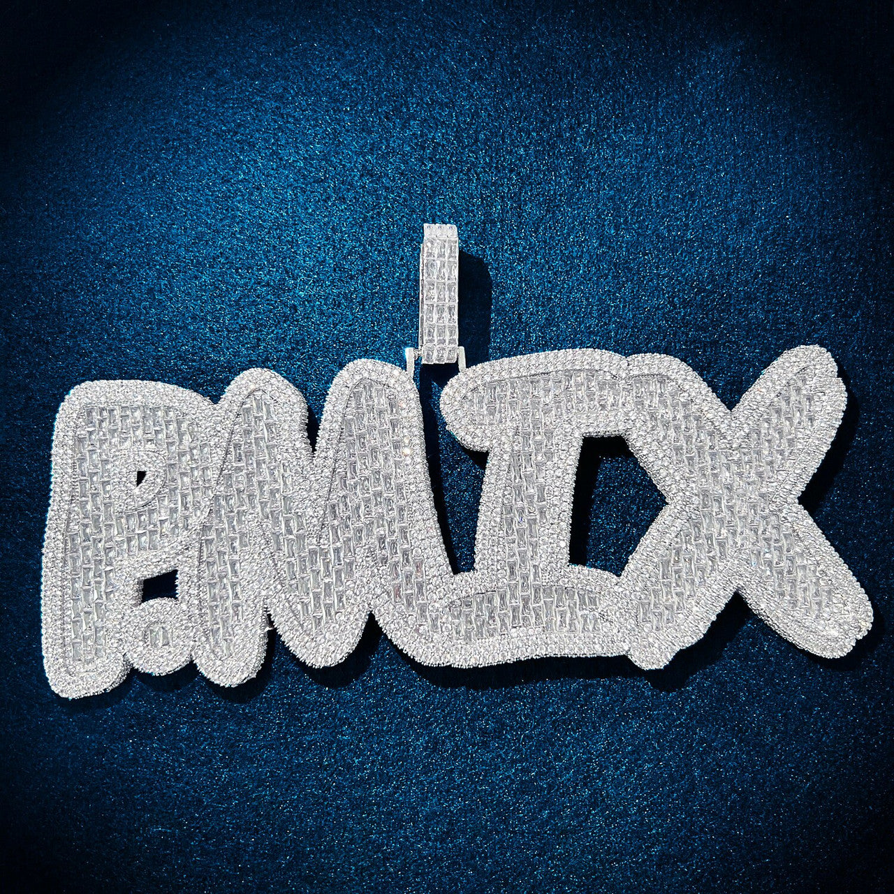 IcedWater | Iced Baguette Custom Letter Blinged Out Nameplate Hip Hop Pendant