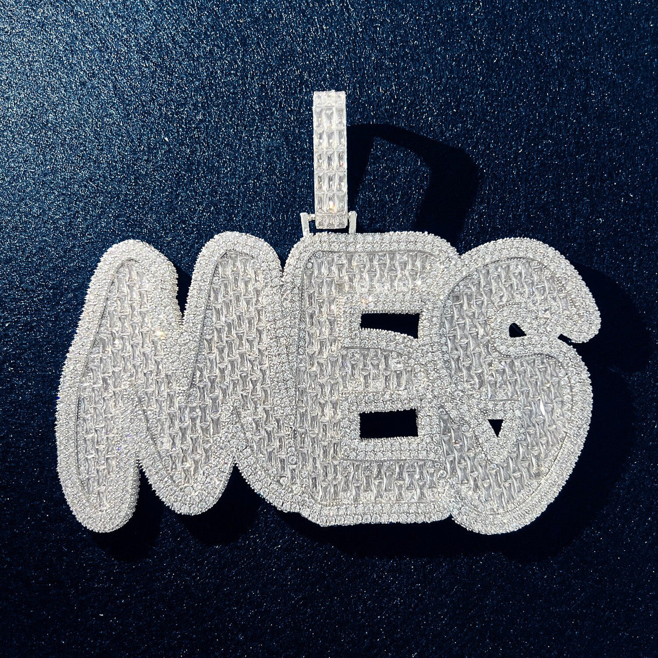 IcedWater | Iced Baguette Custom Letter Blinged Out Nameplate Hip Hop Pendant